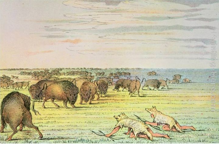 George Catlin Stalking Buffalo